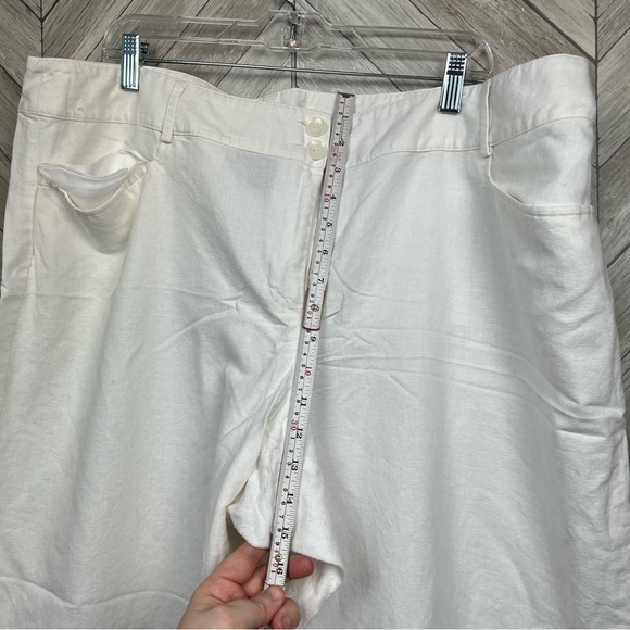 Lane Bryant White Wide Leg Linen Blend Pants Sz 22 - Picture 7 of 7